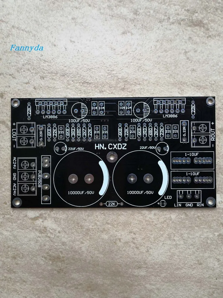 

LM3886 dual channel 2.0 HIFI amplifier board PCB board power output maximum 68W+68W only pcb no parts