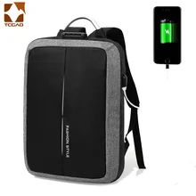 TCGAD рюкзак унисекс Анти-Вор USB подзарядка без ключа TSA замок дизайн мужчины женщина бизнес мода рюкзак с посланием путешествия