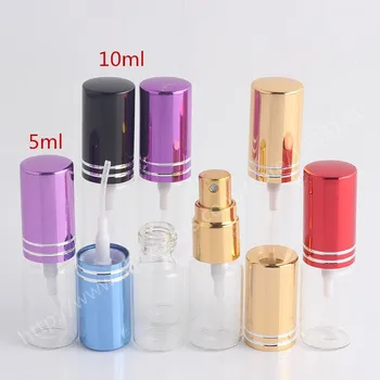 

500pcs Portable Glass 5ml 10ml glass Perfume Spray Bottles Atomizer Refillable Empty Cosmetic Containers For Travel