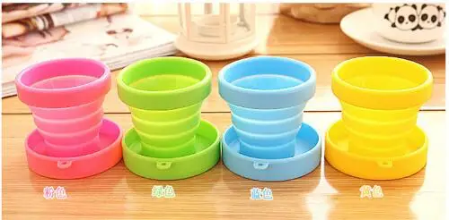 150 pcs/lot foldable silicone sup outdoor camping travel folding cup Telescopic Collapsible Retractable drinking cup