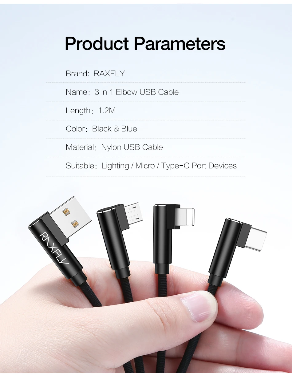 RAXFLY 3 в 1 USB кабель Micro USB 8Pin type-C кабель для Xiaomi Redmi Note 7 освещение USB кабель для iPhone X XS Max USB шнур