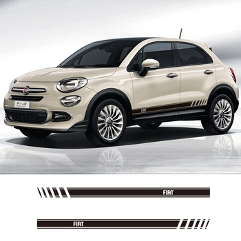 

1 Pair 2 Sides Vinyl Car Styling Side Skirt Sticker Decals Stripe Wraps Body Stickers For Fiat Argo Qubo Panda Mobi Toro Tipo