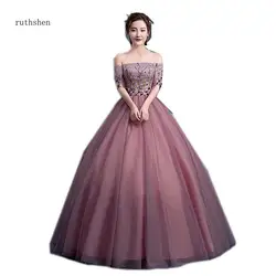 Ruthshen 2018 Новое поступление платья выпускного вечера с плеча вышитые Quinceanera платье официальная Вечеринка платье специальные праздничные