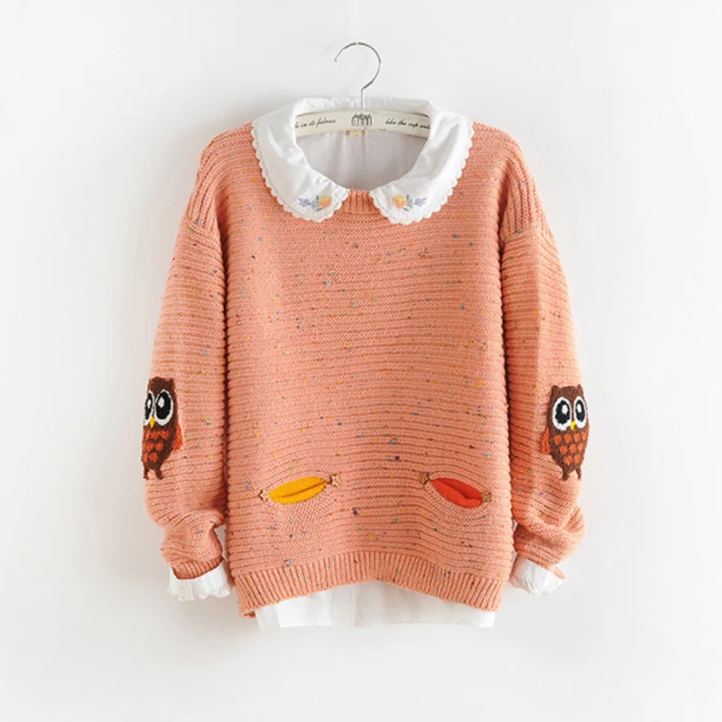 Новая мода весна осень для женщин Красочные Catton теплые свободные свитера вязаные милые пуловеры свитера