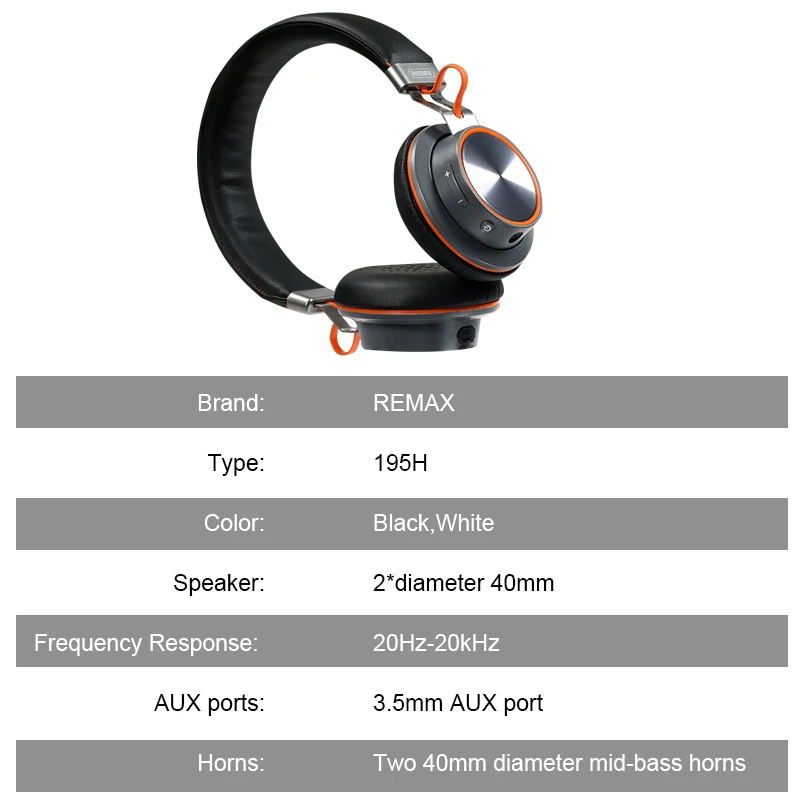 Remax 195HB Беспроводной наушники Bluetooth стерео гарнитура громкой связи вкладыши