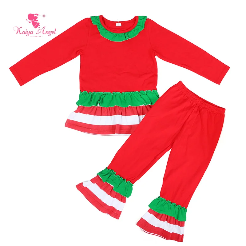 Kaiya Angel Christmas Pajamas Children Baby Girl Wholesale Kids Clothes