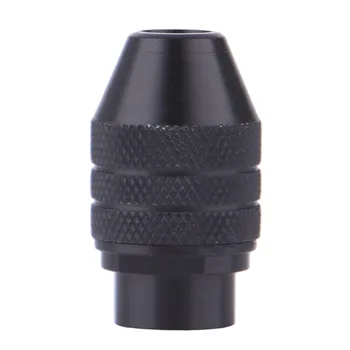 

1pc Mini Keyless Drill Chucks Adapter Converter 0.3-3.2mm Black For Rotary Tools