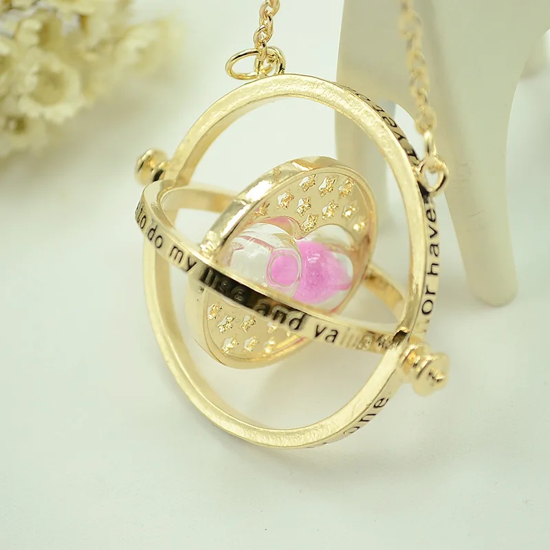 

Geometric round Hourglass Time converter Double circle Harry Time Potter Necklace funnel Multi-layer circle rotation jewelry