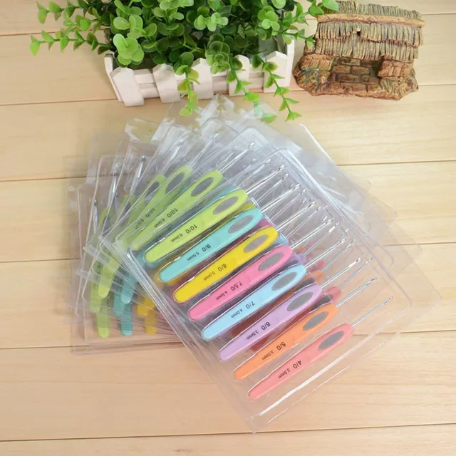 8 шт./компл. 2,5 мм-6,0 мм красочная пластиковая ручка Алюминий эргономичный вязаный крючком молния Вязание иглы для шитья ткацкий станок инструмент DIY ремесла