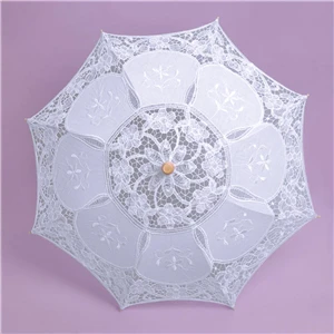 Кружевной вышитый зонт от солнца Свадебные танцевальные вечерние туфли для фотосессии галоча зонтик крышка мелатонин J35 - Цвет: Белый