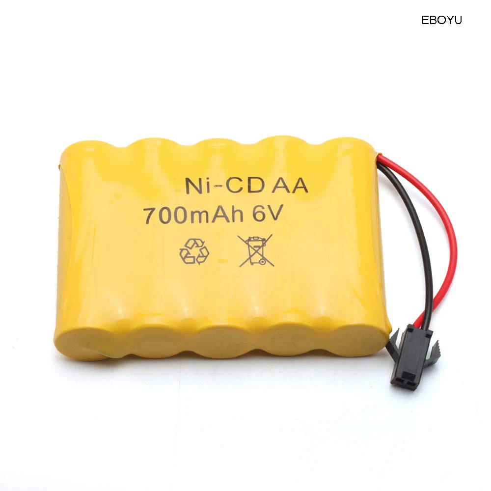 Аккумулятор EBOYU Ni Cd 6 в 700 мАч с разъемом SM 2P для WPL B1 B24 B16 C24 C14 RC 2 4G 4WD Гусеничный