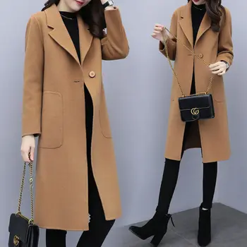 

2020 Autumn And Winter New fashion Woolen Coat Female Long Loose Thick Wool Coat Women Jackets Leisure Women's Clothing