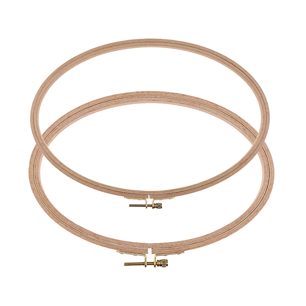 2pcs Oval Wooden Frame Hoop Circle Embroidery Set Round Machine Bamboo For Cross Stitch Hand DIY Household Craft Sewing 