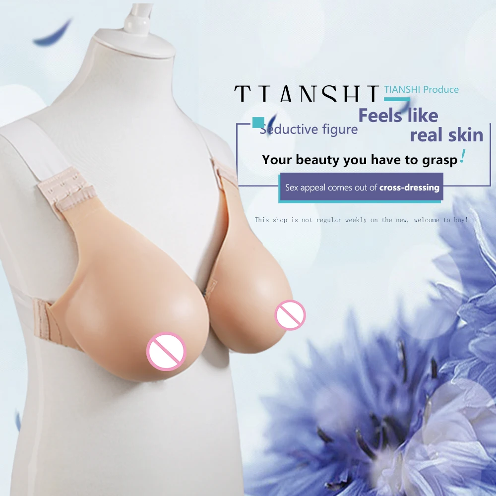 

Soft Medical Silicone Fake Breast Forms Artificial Boobs Tits Chest With Strap For Crossdresser Drag Queen Men 1200/Pair E Cup
