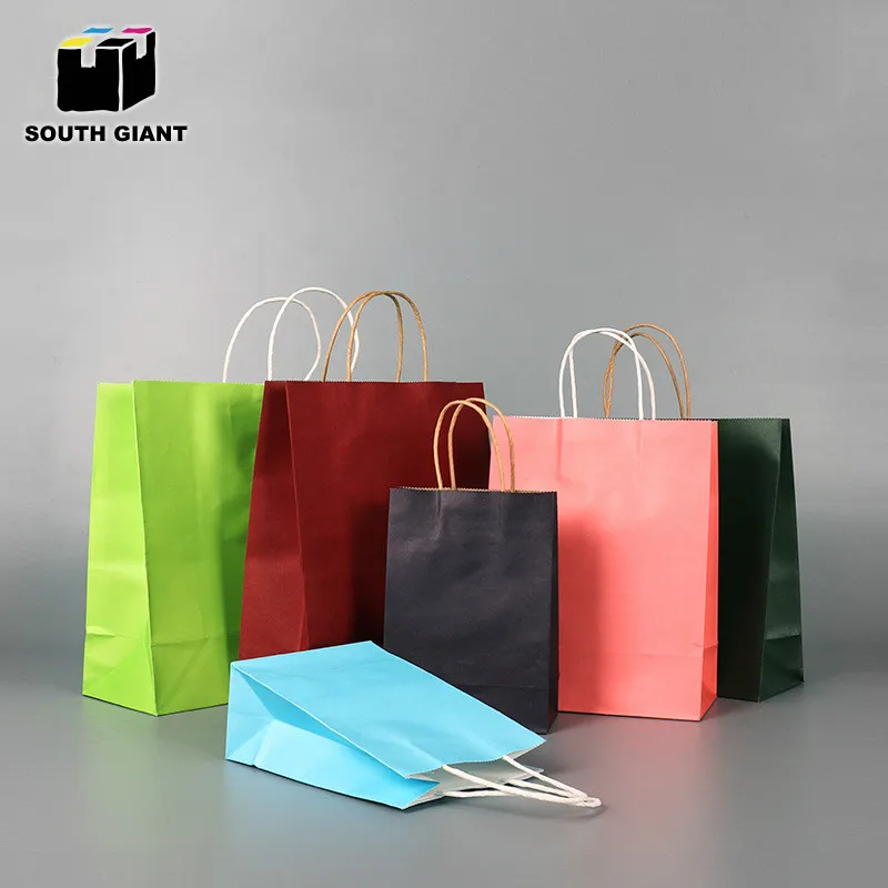 

Recyclable Kraft Paper Gift Bags with Handles Black White Color Durable Grocery Wedding Party Festival Multi Purpose DIY Bags