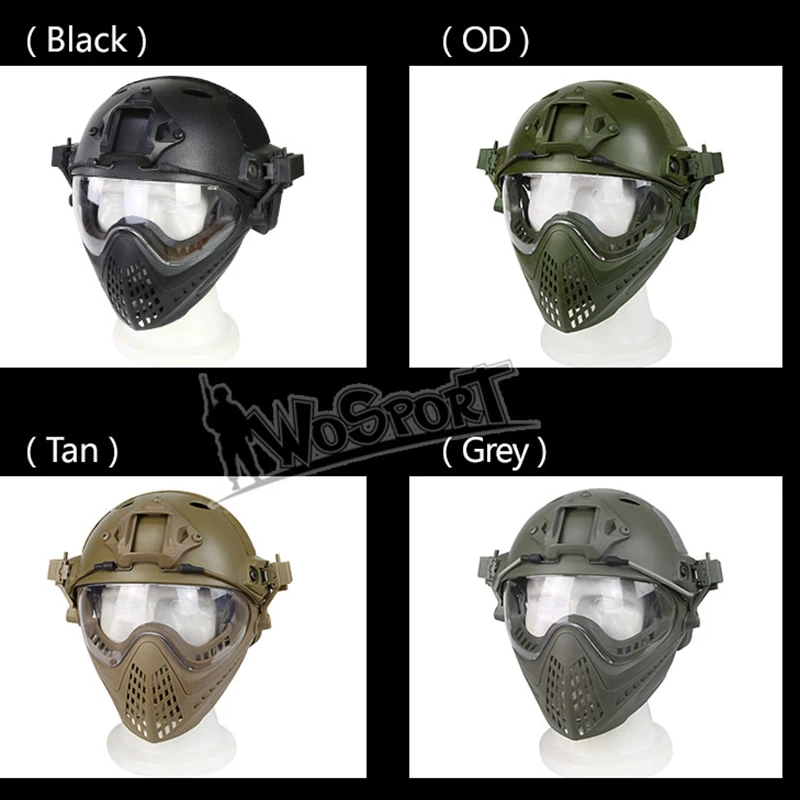 Новинка, уличный армейский Тактический шлем, легкий военный страйкбольный шлем с маской, противотуманные линзы для пейнтбола, армейский военный шлем