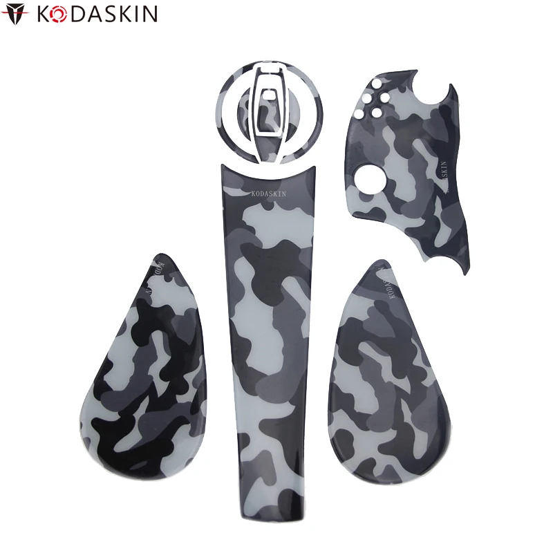 

KODASKIN коврик для бензобака наклейки захват боковые наклейки мотоцикл 3D темно-синий камуфляж для DUCATI скремблер