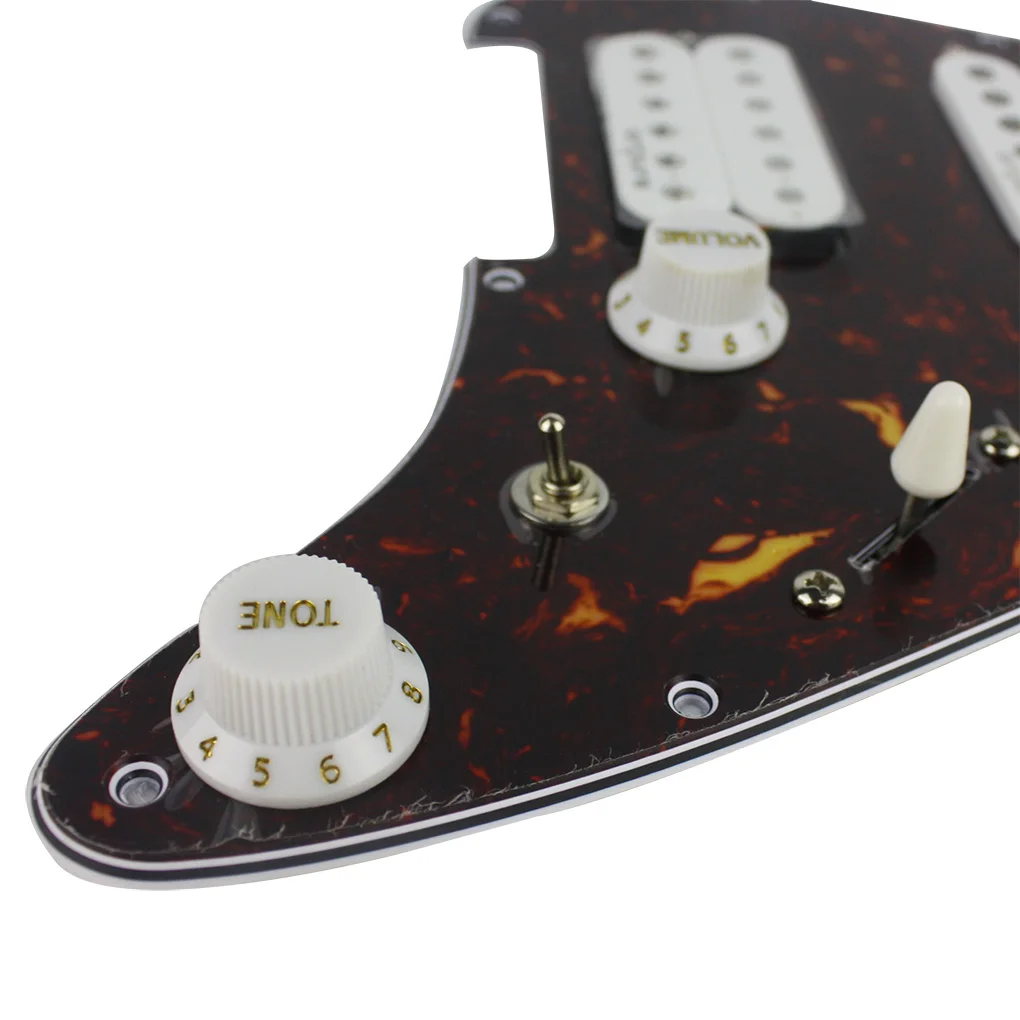 OriPure Prewired загружен Pickguard Alnico 5 двойной рельс и одна катушка хамбакер пикап, SSH 11 отверстий коричневый черепаха набор