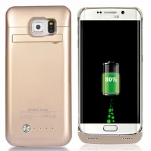 Внешнего резервного Мощность портативное зарядное устройство чехол для Samsung Galaxy S6 S6Edge чехол на заднюю панель(золото