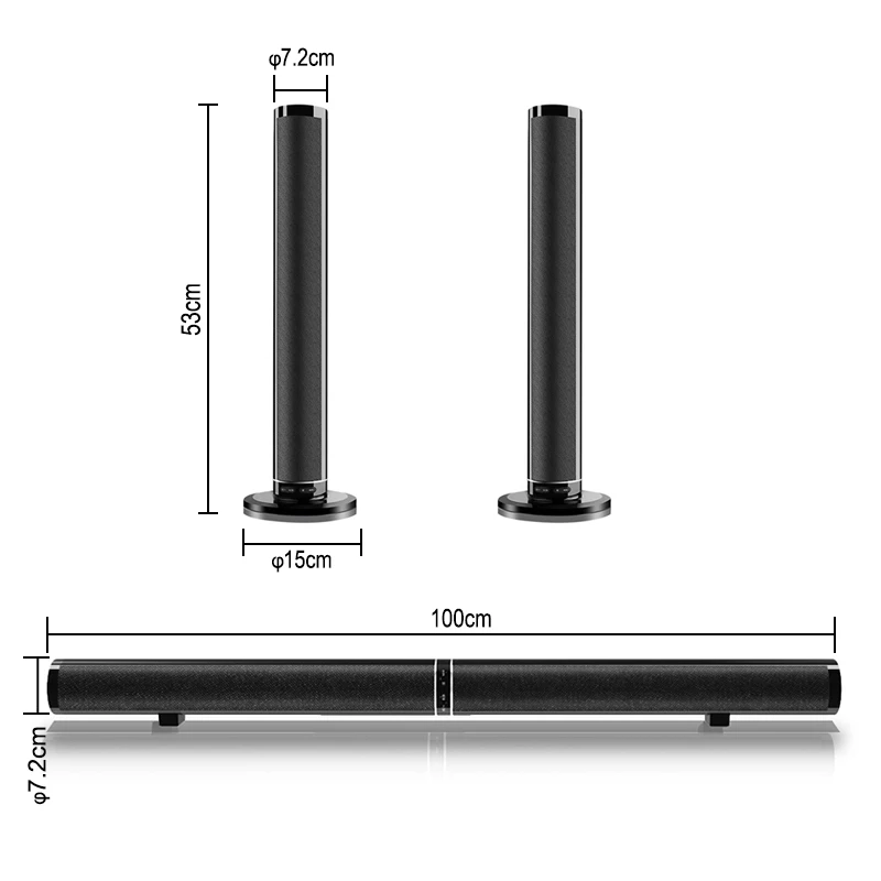 Detachable Wireless bluetooth Soundbar Bass