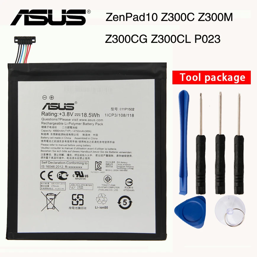 Koop Originele ASUS Hoge Capaciteit C11P1502 Batterij Voor ASUS ZenPad10 Z300C Z300M Z300CG Z300CL P023 P01T 10.1 4890 mAh