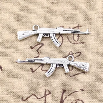 

5pcs Charms Machine Gun Assault Rifle 44x15mm Antique Making Pendant fit,Vintage Tibetan Silver color,DIY Handmade Jewelry