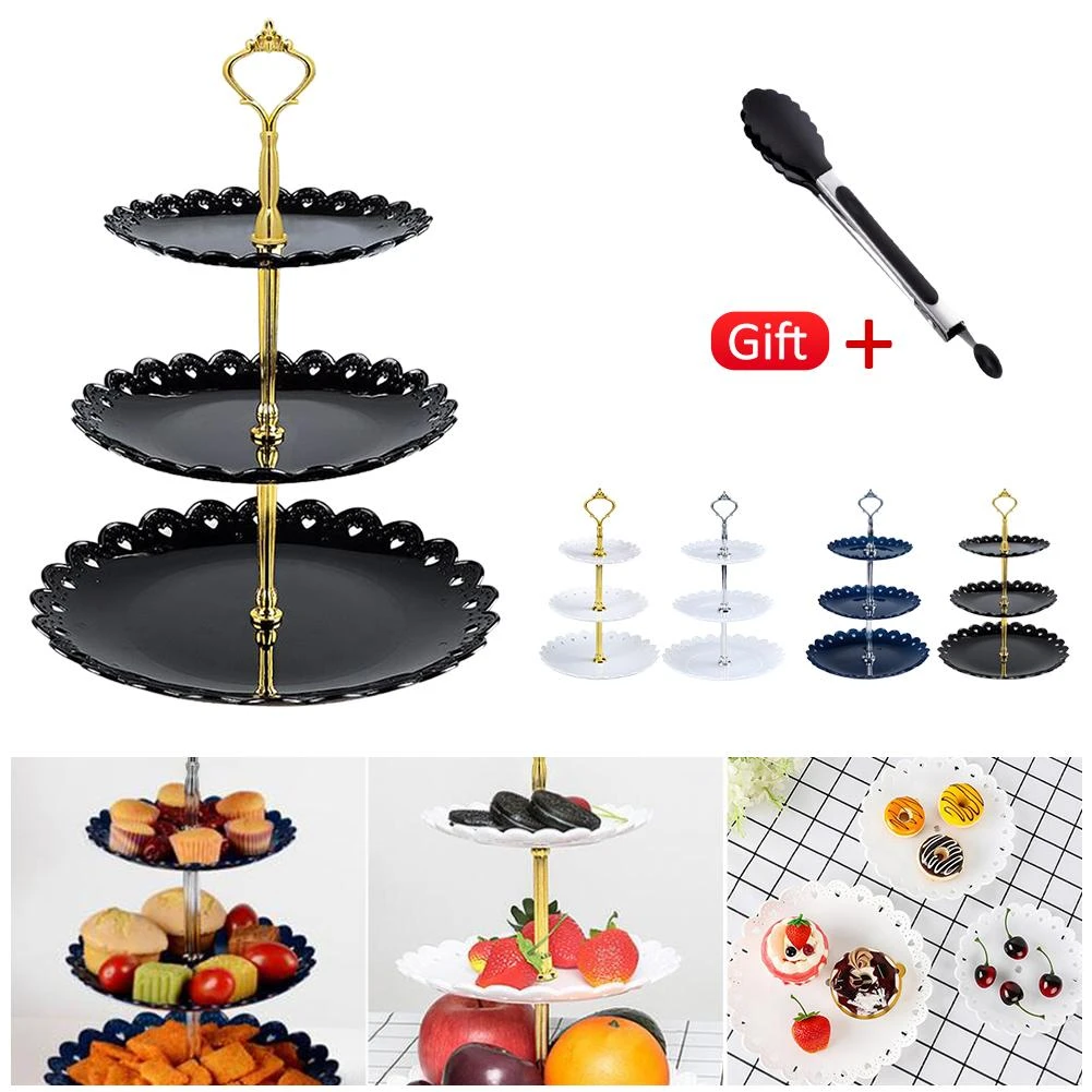 Plastic Cake Stand Limit 100 3 Tier Afternoon Tea Wedding Plates Party Tableware New Bakeware Cake Shop Three Layer Cake Rack Storage Trays Aliexpress