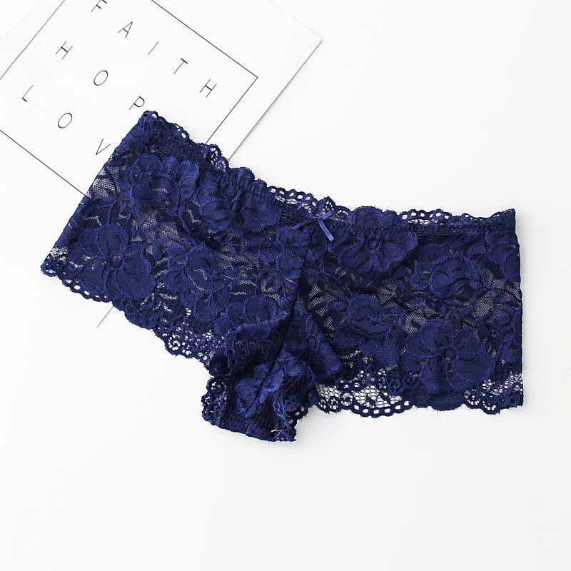 Plus Size Women Sexy Transparent Full Lace Panties Brand Water Soluble Trunk Gauze Underwear Low-waist Women Briefs M-5XL (2)