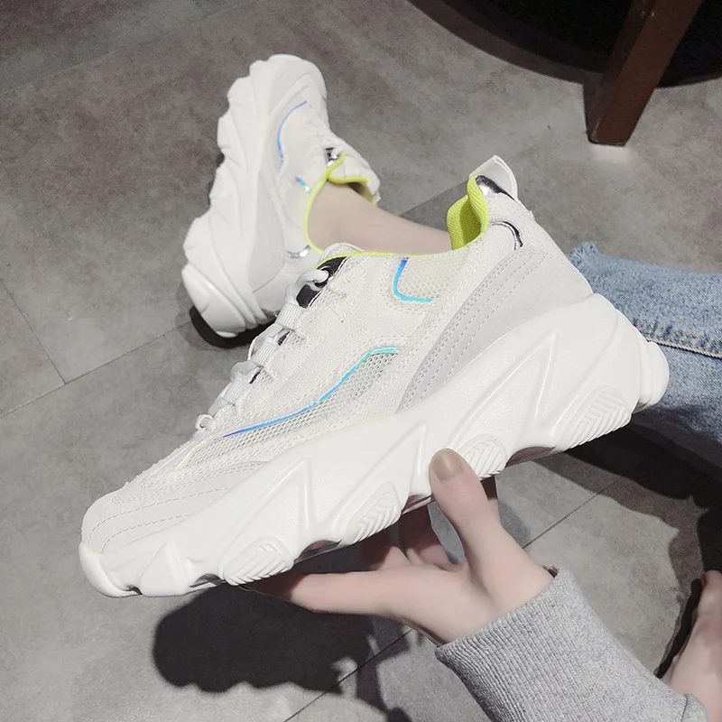 

New Women Sports Shoes Female Mesh Breathable Sneakers for Women White Footwear Tennis Shoes