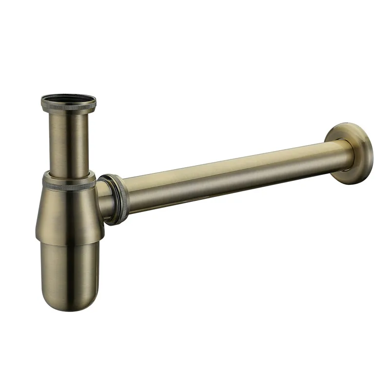 Günstig Bagnolux Luxuriöse P trap Alten Stil Massivem Messing Wand Siphon Siphon Mit Waschbecken Ablaufgarnitur Sanitär Rohr fabrik Direkt