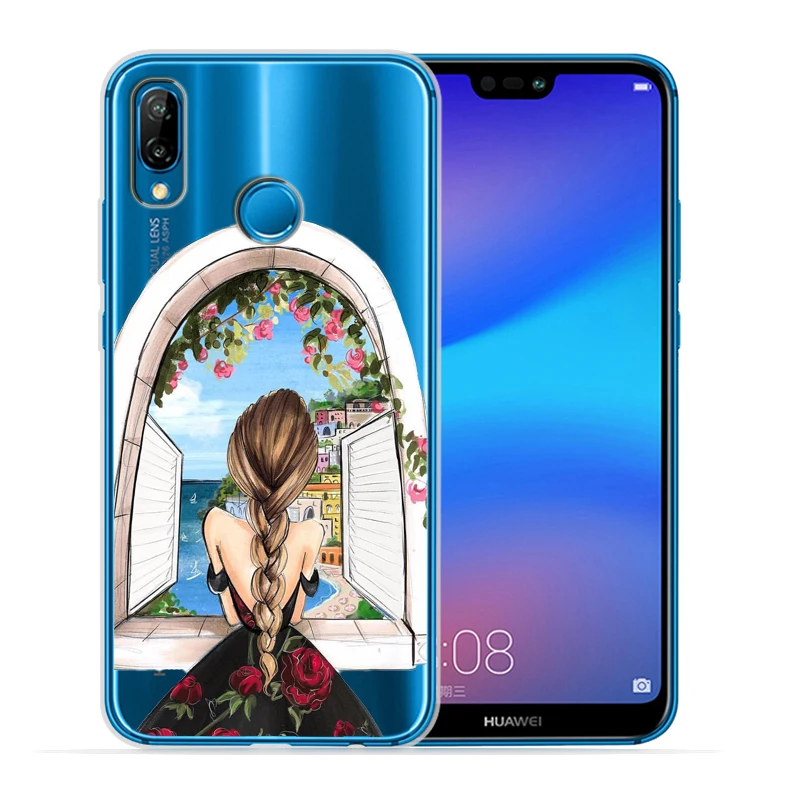 Модный чехол для девочек huawei P30 Lite P20 Pro P30 Lite P8Lite P9Lite P Smart Capa Мягкий силиконовый чехол Etui - Цвет: 06