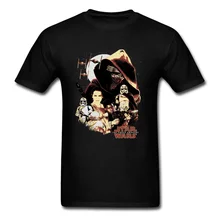 Camiseta de Star Wars Vintage para hombres 2018 el despertar de la fuerza remolque impreso Mens camiseta negra verano camiseta GG juego ropa