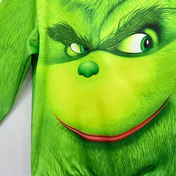 GRINCH full face 3D Clothes Boys Hoodies T Shirts For Boys Children Sweatshirts Cartoon Kids Tee Tops Cosplay the GRINCH Costume 3