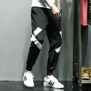 

K8110 new spring elastic drawstring personality patch men slacks P55 code process control 78]