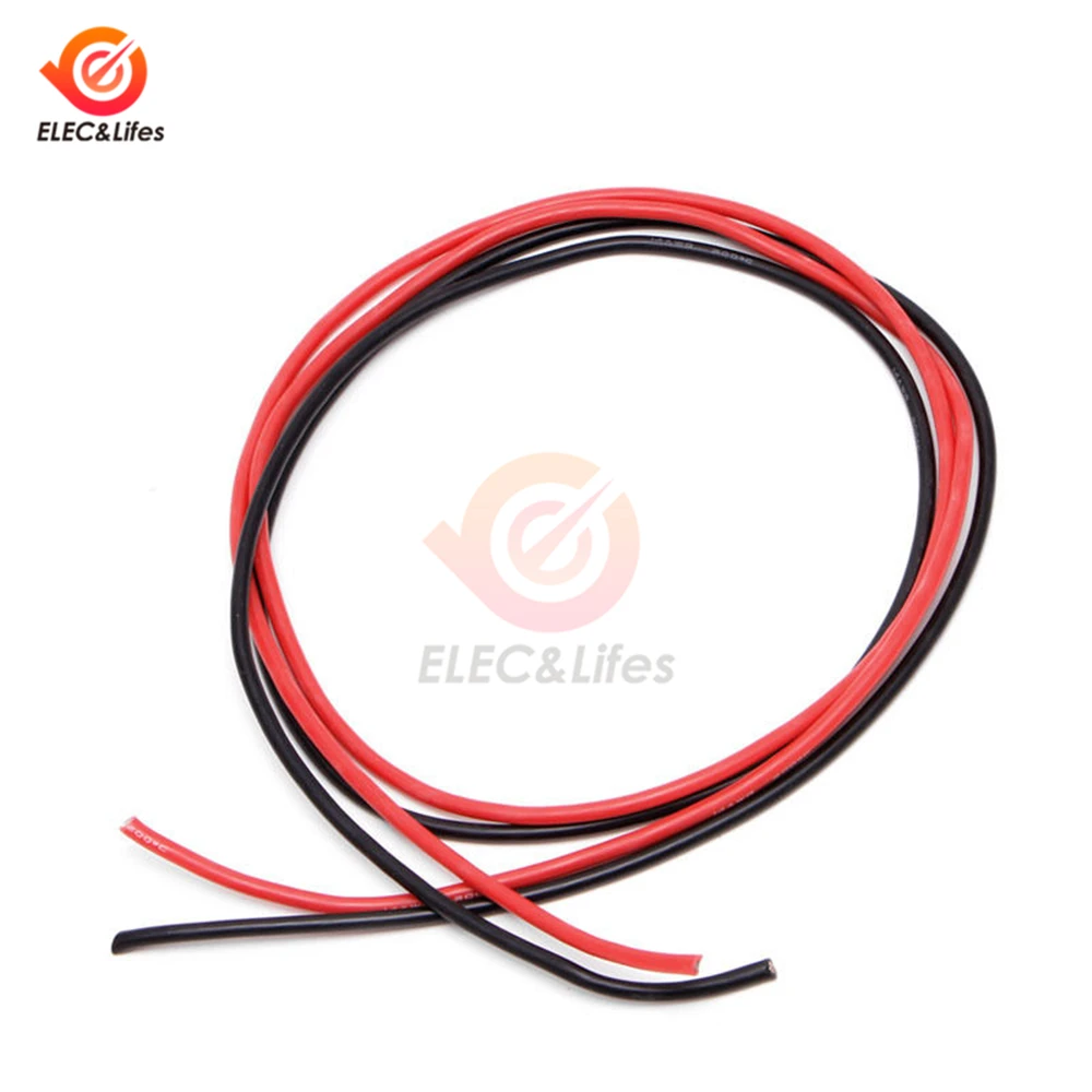 2M 10/12/14/16 Gauge AWG Electrical Wire Soft Silicone cable Temperature Resistance Flexible Copper Stranded wire cable For RC