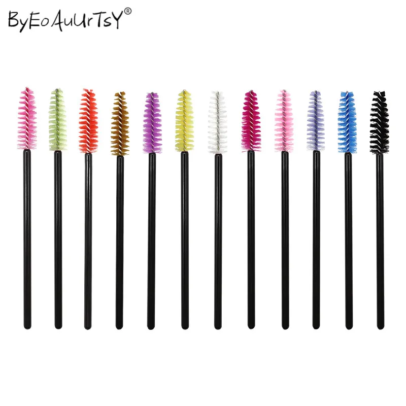 

200pcs One-Off Eye Makeup Eyelashes Micro Brushes Disposable Cosmetic Eyelash Mascara Wand Eye Lash Brushes Applicator Sticks