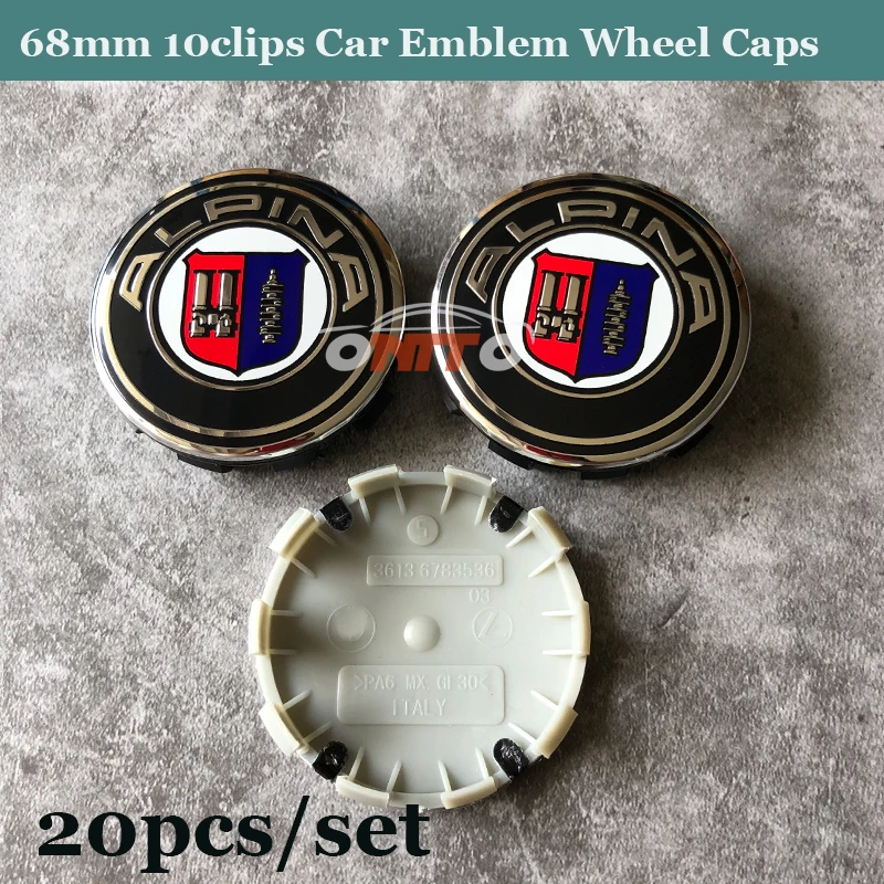 

20pcs/lot Auto Emblem Badge Wheel center caps for bmw 1 3 5 7 M Z Series 10pin 68mm Car Wheel Center Hub caps Rim Caps