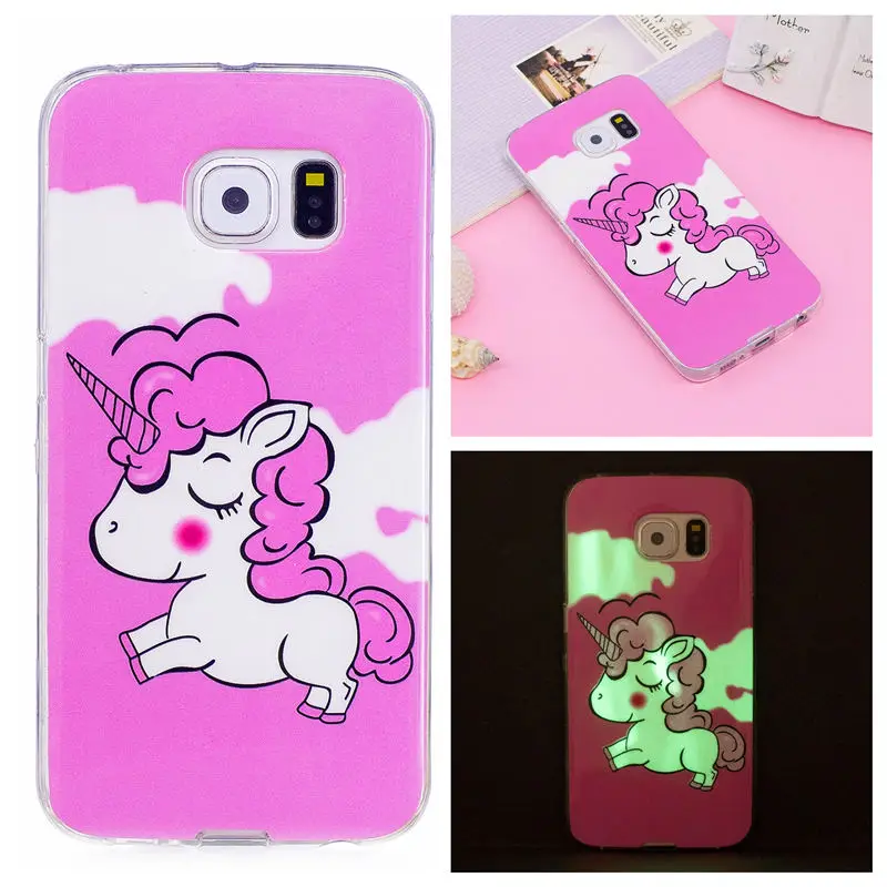 

For Samsung S6 Edge G925 G9250 Case Luminous Animal Anime Silicon TPU Gel Back Cover Phone Case for Samsung Galaxy S6 Edge G925F