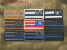 star left The thin blue line America flag Police SWAT Military Morale 3D PVC Patch