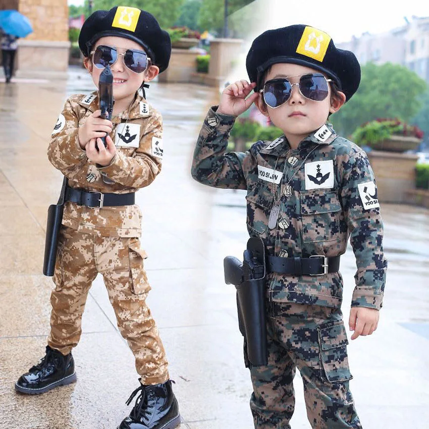 Kids Army Costumes Teenager Boys Cosplay Suit Toddler Girls Clothing