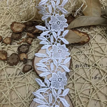 

Clothing accessories DIY water soluble lace polyester bar code small leaves roses hot sale