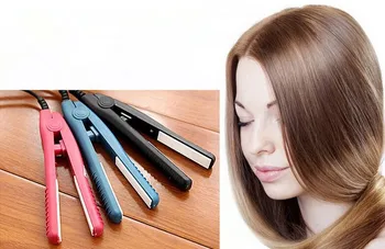 

New Mini Hair Straightener Iron Pink Ceramic Electronic Titanium Straightening Corrugated Curling Iron Flat Styling Tools