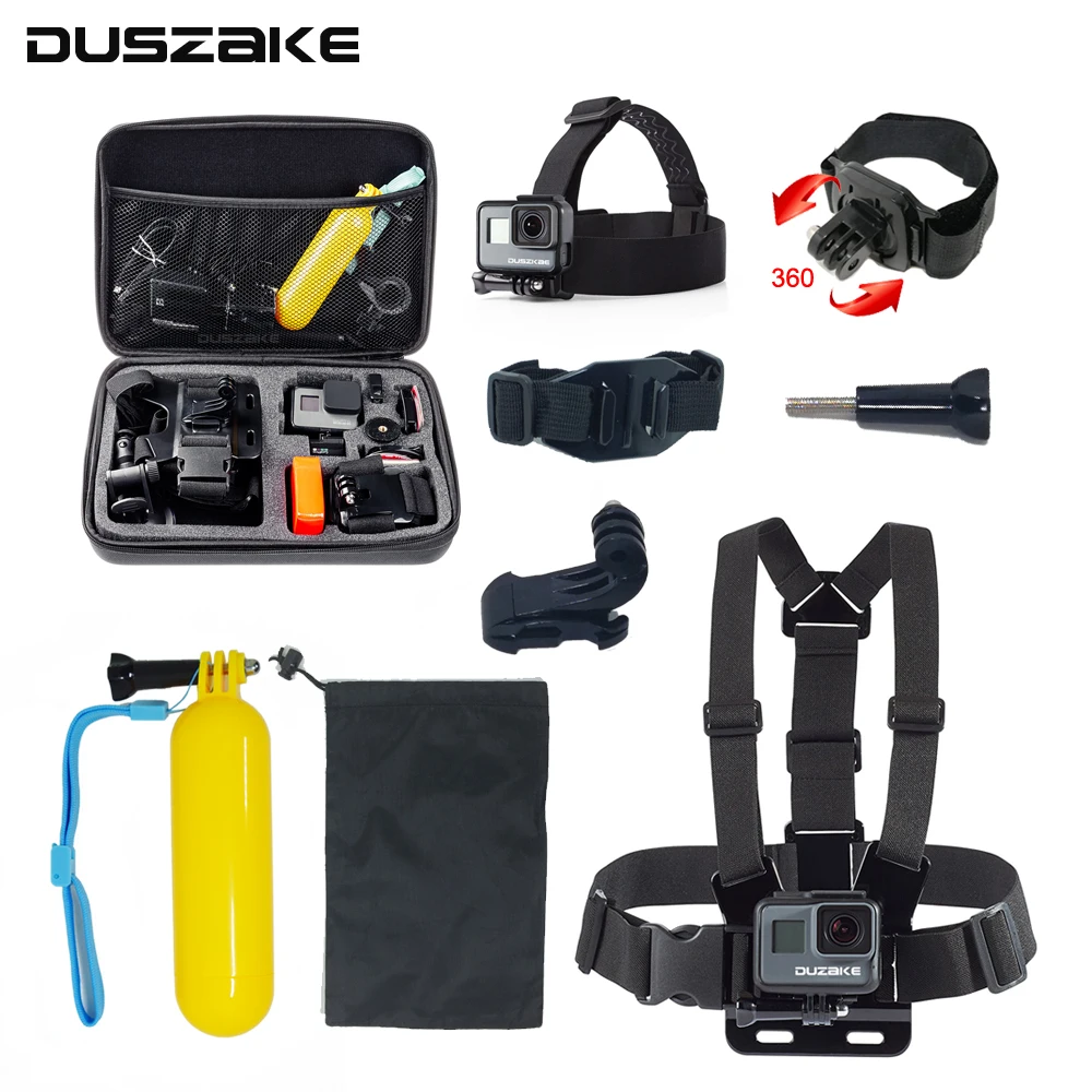 

DUSZAKE DG30 Mount Set For Gopro Accessories Bag For Go pro Hero 5 Kit For Gopro Accessories Belt For Go Pro Hero 6 Xiaomi Yi 4K