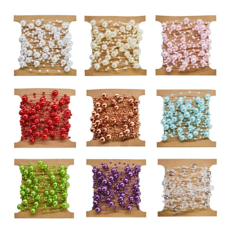 5M Fishing Line Pearls Beads Chain Garland Flower String for Wedding Party