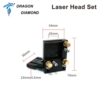 

High Quality CO2 Laser Cutter Laser Head Set 63.5mm Focal Length Focus Lens 25mm Mirror 30mm Integrative Mount Free Shipping