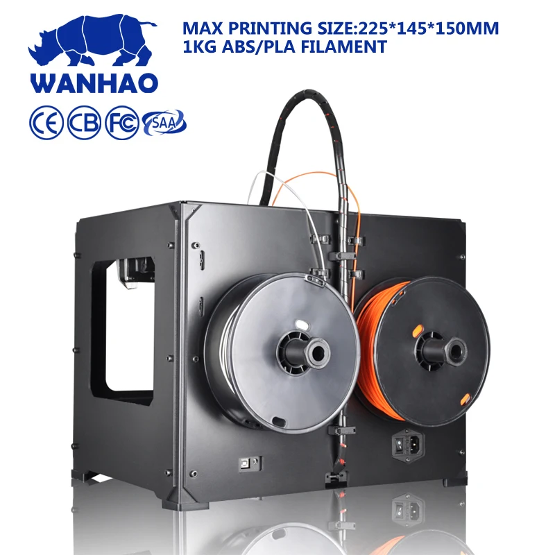 Размер печати: 225*145*150 мм WANHAO D4S 3D принтер комплект с металлической рамой Reprap