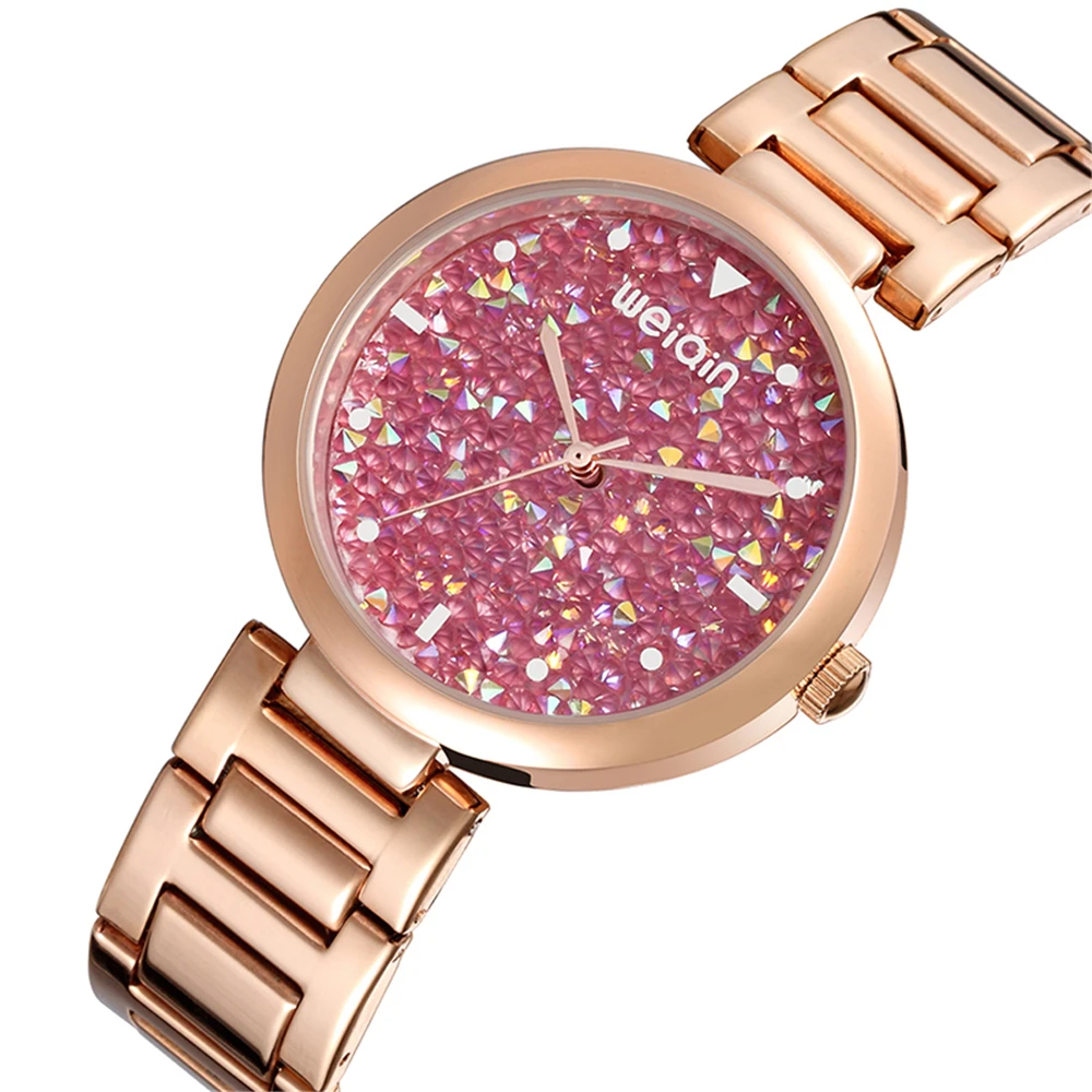 

WEIQIN Lady Rhinestone Fashion Watches Women Quartz Watch Women's Wristwatches Female Dress Clock xfcs relogio feminino