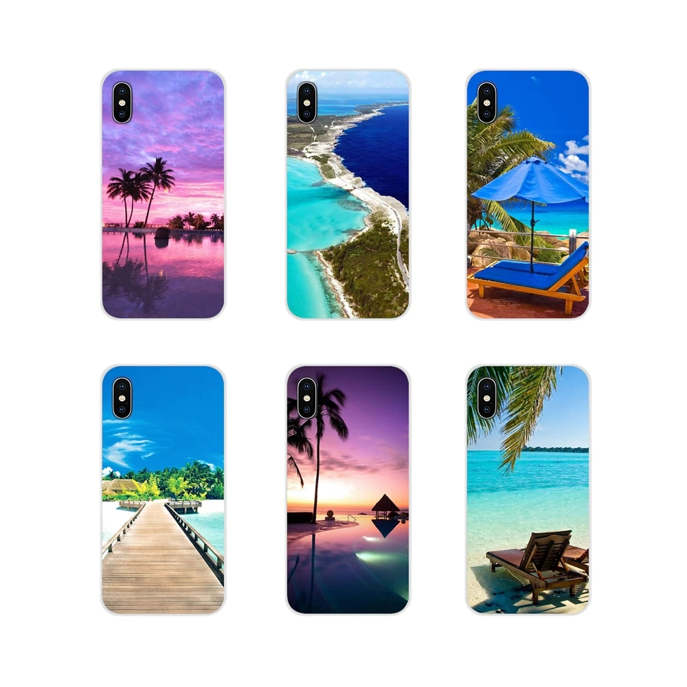 

For Xiaomi Redmi Note 6A MI8 Pro S2 A2 Lite Se MIx 1 Max 2 3 For Oneplus 3 6T Soft Skin Case summer Beach Scene at Sunset on sea