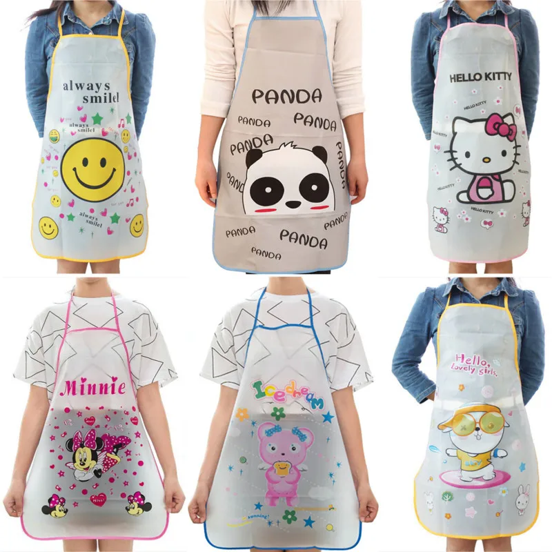 

1pcs Cute Cartoon Animal Women Waterproof Apron Kitchen Restaurant Cooking Aprons Anti-oil Bib cocina BBQ Baking tablier