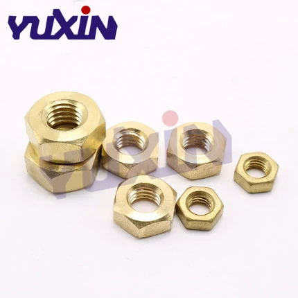 

Free Shipping 200pcs DIN934 M1.4 M1.6 M2 M2.5 M3 M4 M5 M6 M8 M10 M12 Copper Hexagonal Brass Hex Nuts Hexagon Nuts